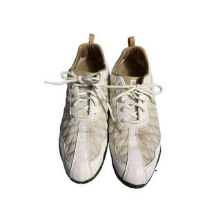 Women’s foot joy super lights beige white golf shoes size 9 M style 98847￼